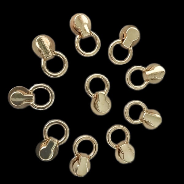 10 st Vintage Nitar Skruv Platt Huvud O Ring DIY Läder Handväska Guld