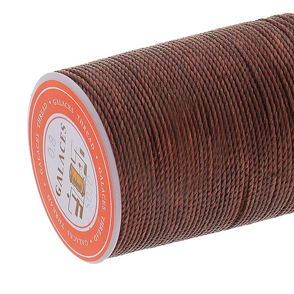 Mörkbrun 0,8 mm Rund Polyester Vax Tråd Sömnad DIY Sömnad