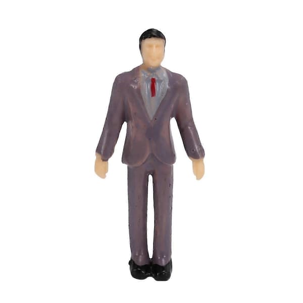 50 stk. G-skala 1:30 blandede malede modelfigurer til tog, park og gade