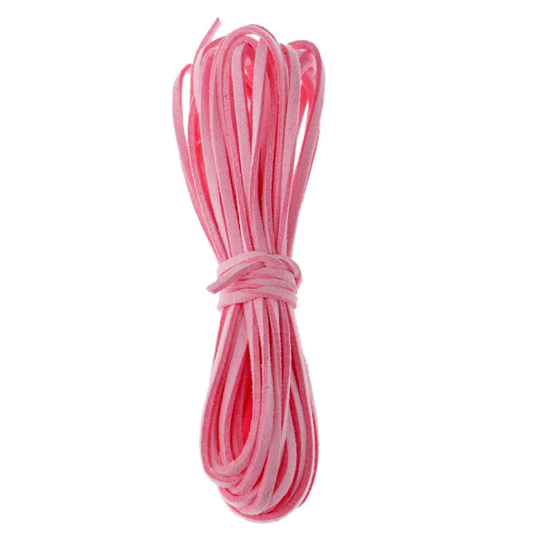 2 st 5m PU läder snöre för halsband armband DIY tillbehör rosa