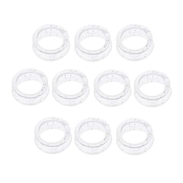 10 Stycken Mjuka Gummi Sax Saxringar Handtagsgrepp för Salong Frisör Vit