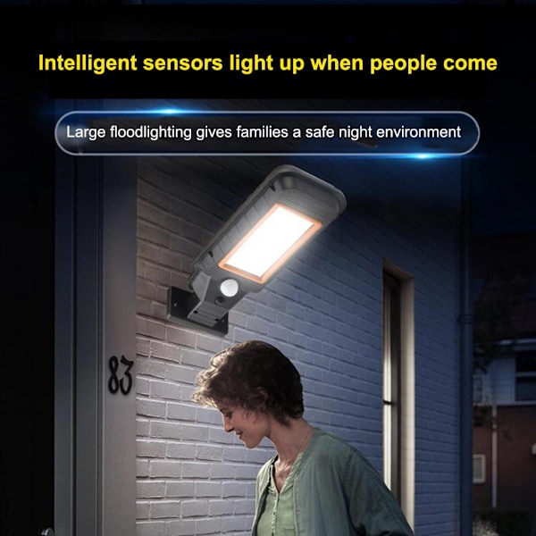 Solarlampor LED Utomhus Trådlösa Rörelsesensorlampor 72 LED Utomhus