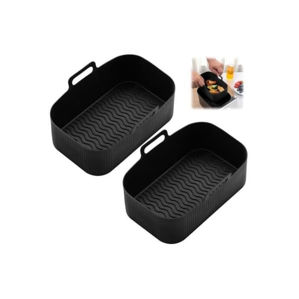 Airfryerform, tåler oppvaskmaskin, tilbehør til dobbel airfryer, silikonformtilbehør til frityrkoker, Fo