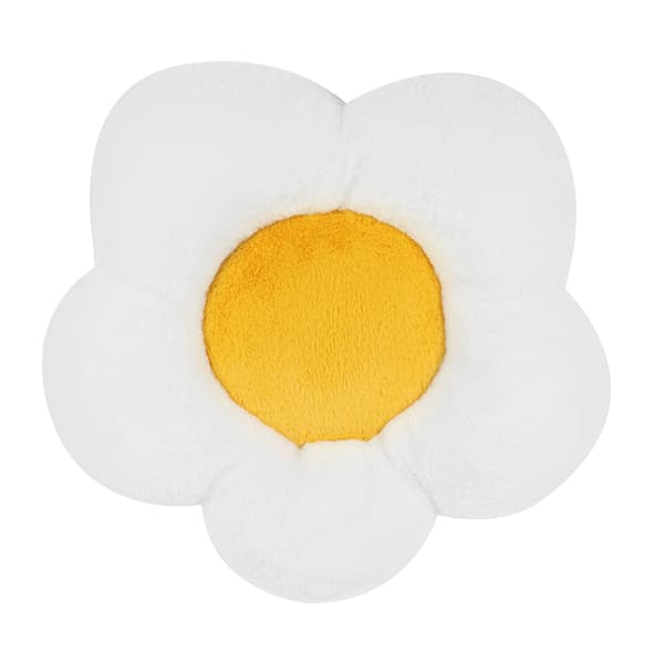 [RM] Car Back Cushion Plush Non-slip Cute Warm Holding Car Accessories Frangipani Pattern