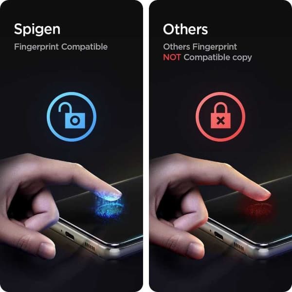 2-PACK Samsung S21 Plus Tempered Glass Installation Frame Spigen EZ Fit Transparent Svart transparent