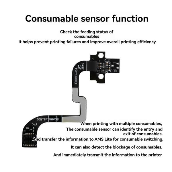2X til Bambu Lab P1S P1P ekstruder filament sensor dele med pneumatisk stik Hall switch board til P1 serie printer Black