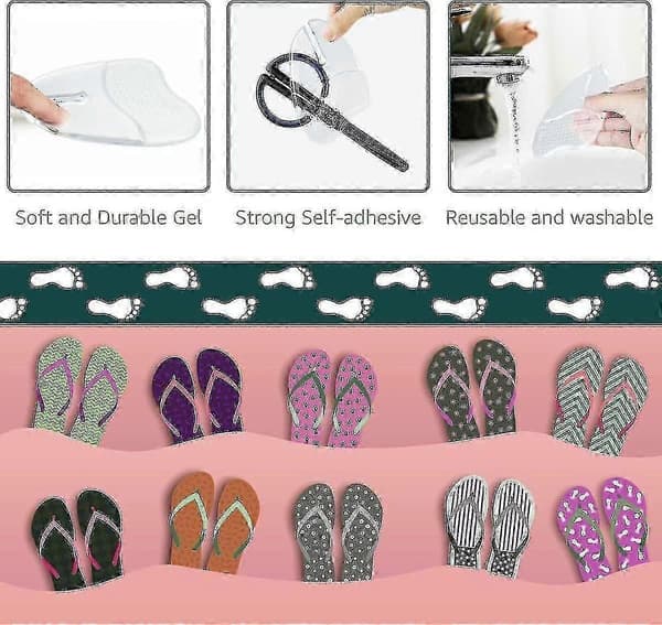 3 par gel-metatarsalputer for flip-flops, tangsandaler Transparent