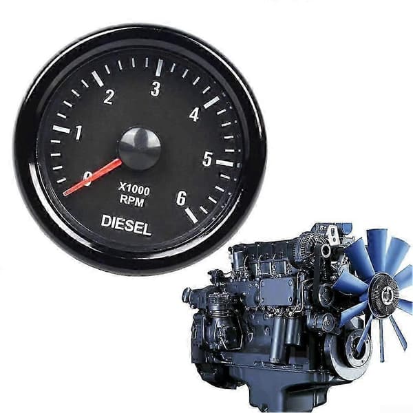 52 mm Dieselmotor Omdrejningstæller 0-6000 RPM Instrumentbræt Display til Udstyrsovervågning med Problemfri Integration