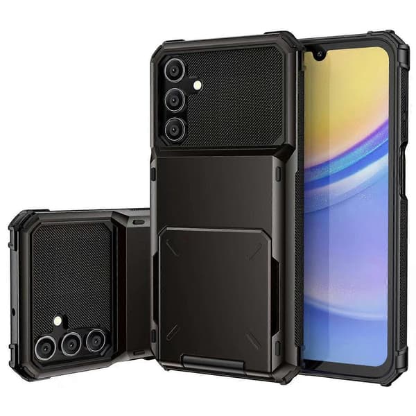 Cover til Samsung Galaxy A36 5G, PC+TPU Dual Layer bagside-cover med kortholder Multicolor Yellow