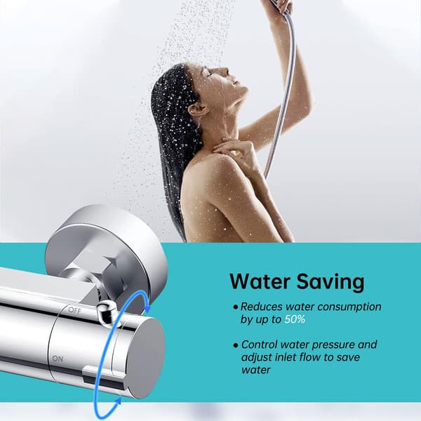 [RM]Safe Thermostatic Shower Mixer, Durable Brass Construction for Bathroom, Stable Water Temperature, Easy to Install