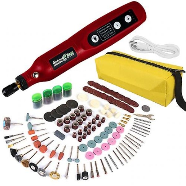 USB Mini Sladdlös Borrpenna Uppladdningsbar Trådlös Gravyrpenna Med LED Rotary Tool