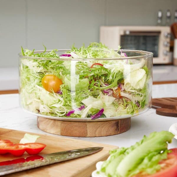 Fruktskål Salatskål Trebunn Nøtteoppbevaringsskåler S