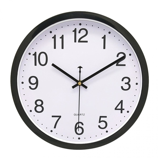 12\" diameter kvartsklocka analog klocka för hem kök sovrum dekor svart