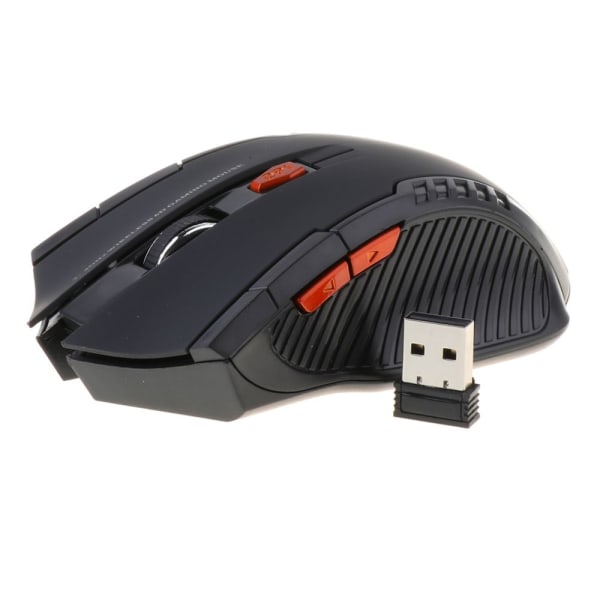 2,4 GHz trådlös USB -mus för bärbar dator rullande optisk mus Svart