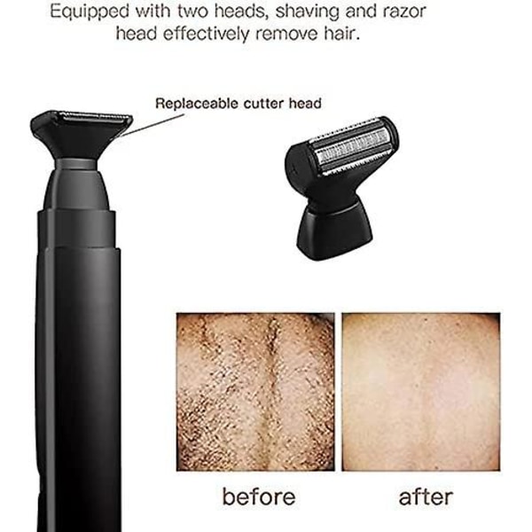 Ryggrakapparat, USB New Body Razor Body Hair Trimmer Hårborttagningsverktyg, Body Groomer Trimmer Borttagning