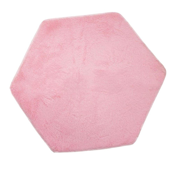 Mjuk Plysch Barn Tält Matta Rug Kudde Sovrum - Sexkantig Rosa