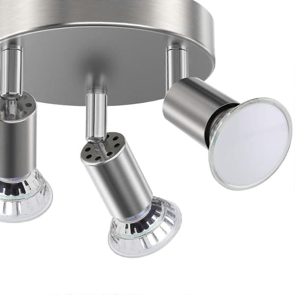 [RM]LED Ceiling Light Rotatable, 3-Way Round Flat LED Ceiling Spotlights, Including 3x4W GU10 LED Bulbs, Cool White, for Kitchen, Living Room