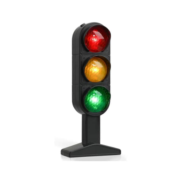 2X Trafiklygte med base til rumudsmykning, Stoplygte med farveskift og blinkende tilstande Black