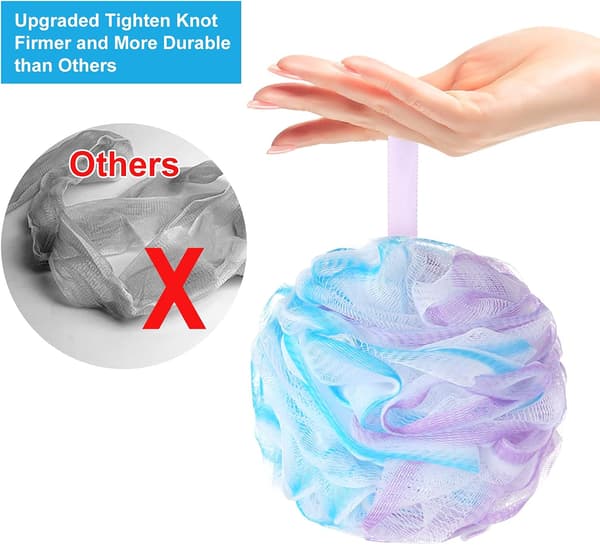 [RM]Duschpuff Loofah 75g/st Extra Stor Duschpuffar Duschsvamp Duschscrunchie Kroppspuff Dusch, Set om 4, Blomma Färg