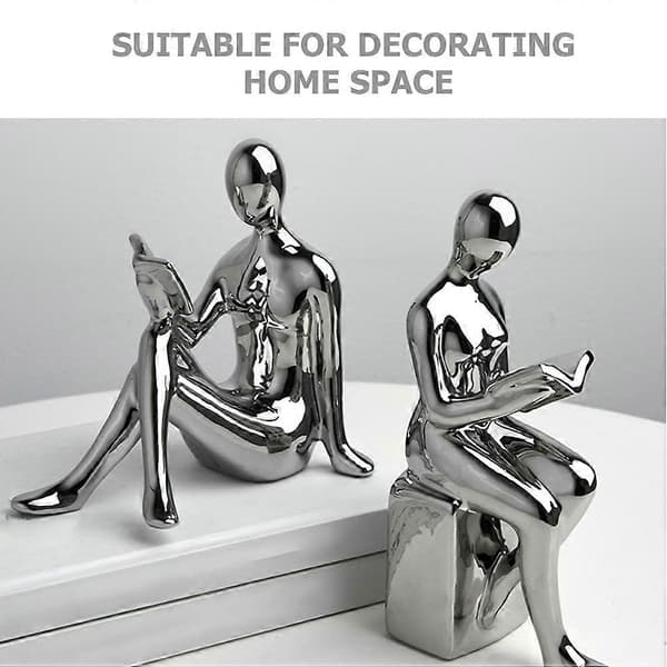 [RM]Abstrakt leserdekorasjon keramisk figur for dekor 1 par lesestatue