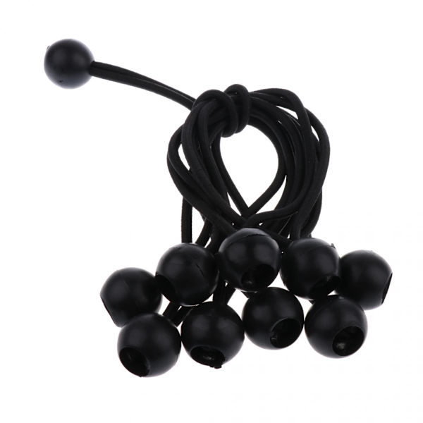10 Stycken 16 Cm Gummistropp För Kraftig Boll Baldakin Remmar Svart