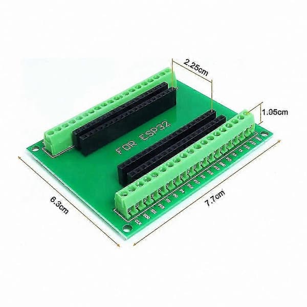 2 stk. ESP32 Breakout Board GPIO 1-til-2 Splitter til 38PIN Smal ESP32 ESP-WROOM-32 Green