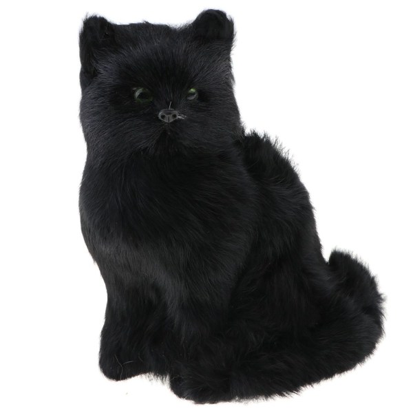simulering fuskpäls djurmodell figurer heminredning svart katt