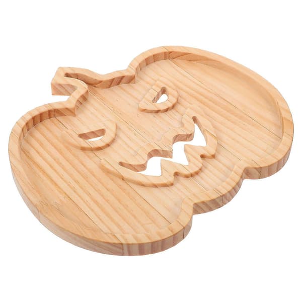 Halloween pumpaformad snackbricka dessert torkad frukt tallrik serveringsbricka