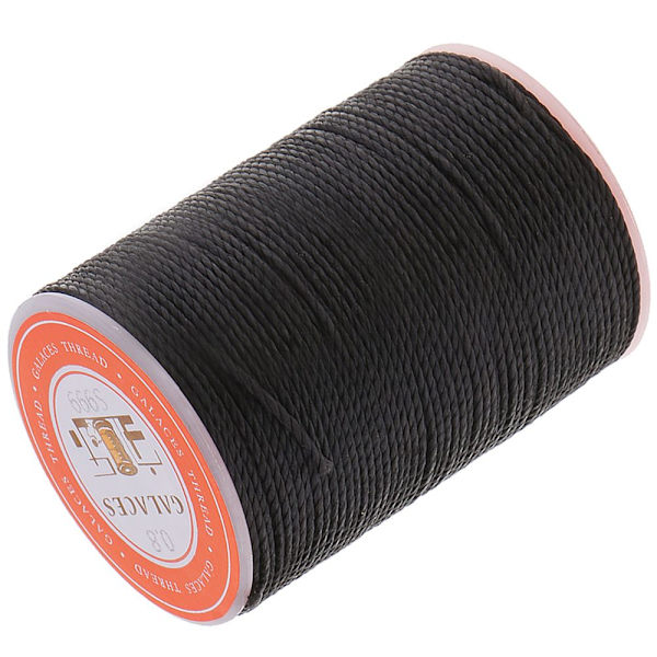 Rund Polyester Vaxtråd 0.8mm Sömnad DIY Sömnad Svart
