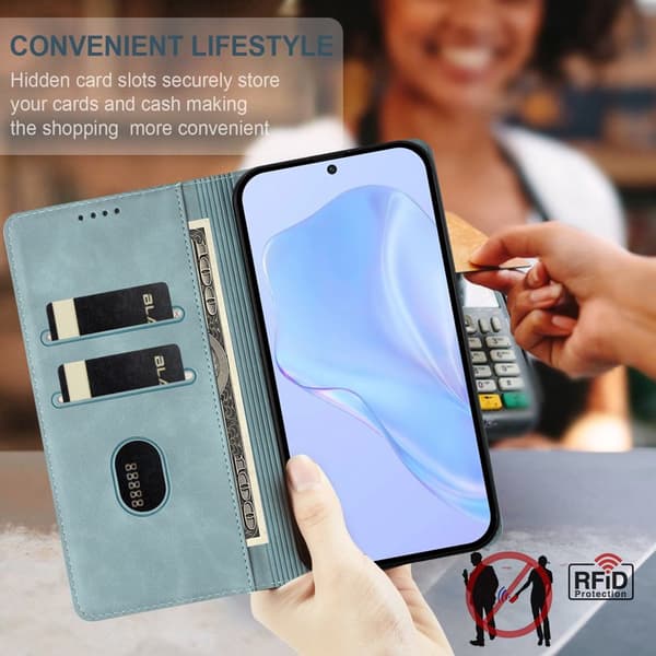 Wallet Case for Samsung Galaxy S26 Artificial Leather RFID - Lake Blue