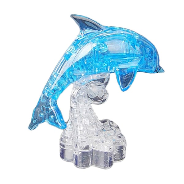 3D DIY Crystal Pussel Barn Barn Utbildning Pedagogisk leksak - Blå delfin