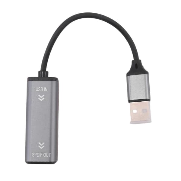 2X USB til optisk lydkonverter 16bit/96KHZ lydadapter USB til SPDIF-adapter for tilkobling av bærbar PC til lydplanke Gray
