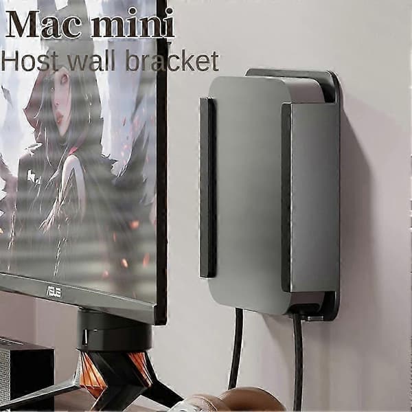 Skrivbordsfäste för Mac Mini Skyddsfodral Kylning Vertikalt Stativ Hållare Väggmonterad/Bordsbottenstativ Black