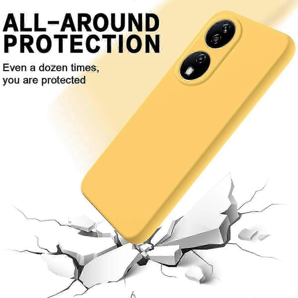 [RM] Ensfarvet flydende silikone-cover med stødabsorbering Yellow For Honor 90 Smart