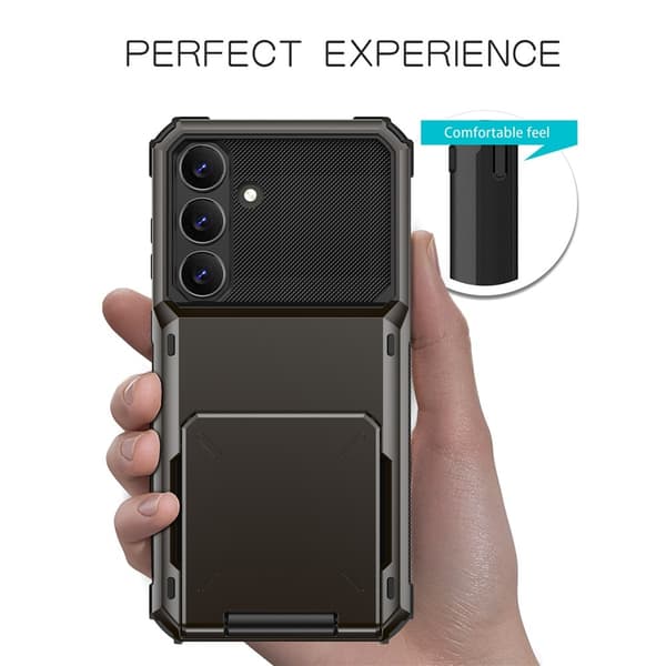SKALO Samsung S25 FE Armor Flip -korttikotelo - Harmaa [RM] gr\\u00e5 gray