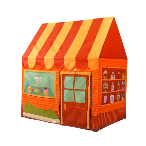 Hopfällbart Pop Up Lekhus Lektält Speltält Barn Inomhusleksak Orange