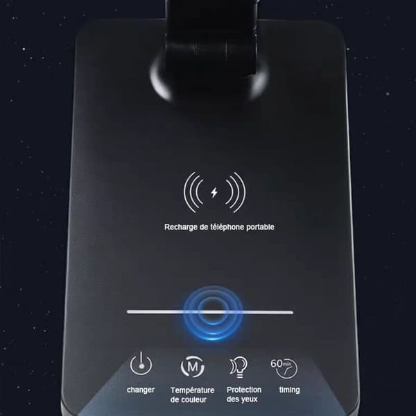LED-bordlampe med 5 farver og 10 lysstyrkeniveauer, USB-C touchkontrol, øjenbeskyttelse, timer, sort sengelampe