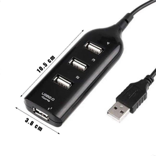 4-ports USB 2.0-hub Sort USB-forlængerhub Højhastighedshub style5997