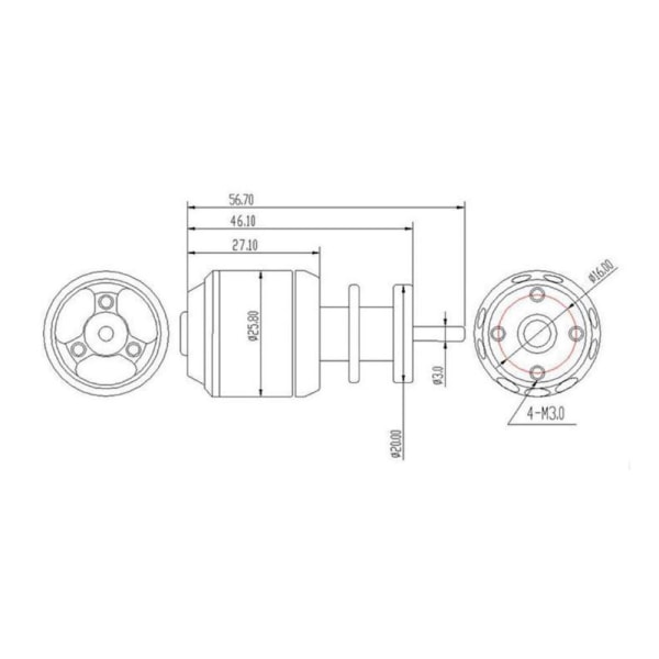 Borstlös motor med kanal, 5 50 mm blad för RC EDF Jet AirPlane 5000KV (CW)