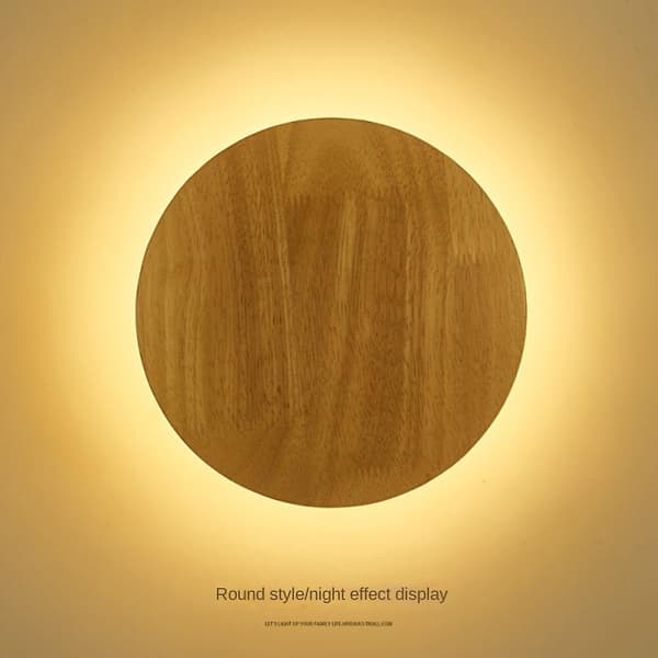 [RM]Wooden wall lamp for interior, modern minimalist creative style, round, small