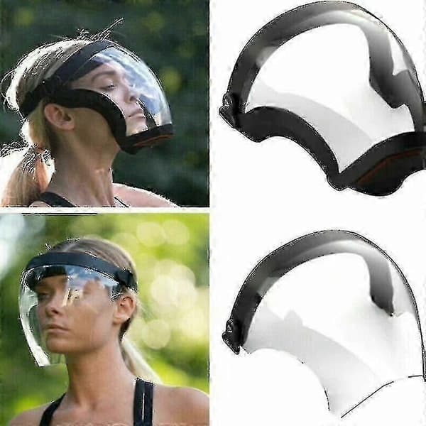 Anti-imma Full Face Shield Super Protective Head Cover Transparent Safety Mask Red