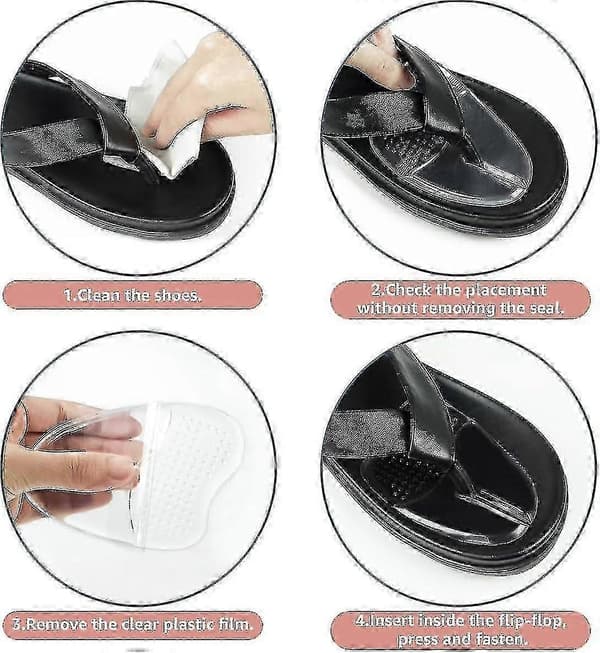 3 par gel-metatarsalputer for flip-flops, tangsandaler Transparent