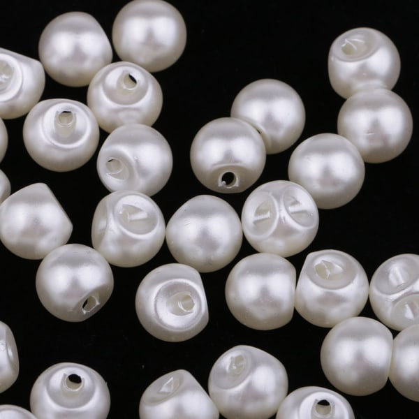 50 st Plast Runda Pärlknappar Syknappar Klädtillbehör 10mm