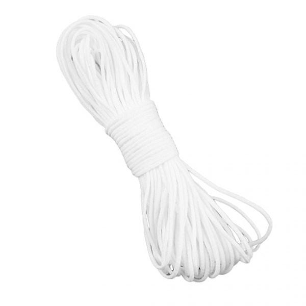 Elastisk Snodd Midjeband Vit Skräddarsydd Söm 3mm