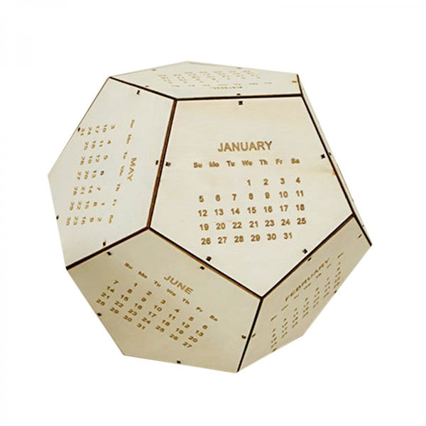 Geometrisk Bordskalender DIY Kit Hemmakontor Ornament Rustik Khaki 2