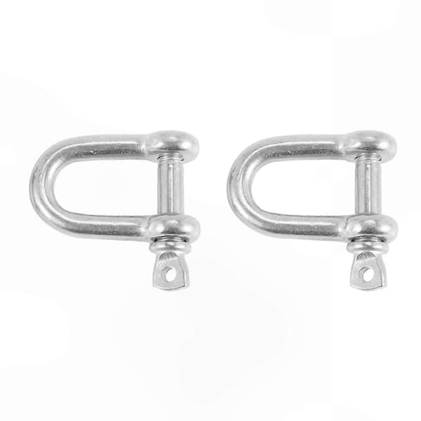 304 rustfrit stål skruepin D-stil kæde Dee sjækel 4mm til rigning M4 pakke med 4 Silver