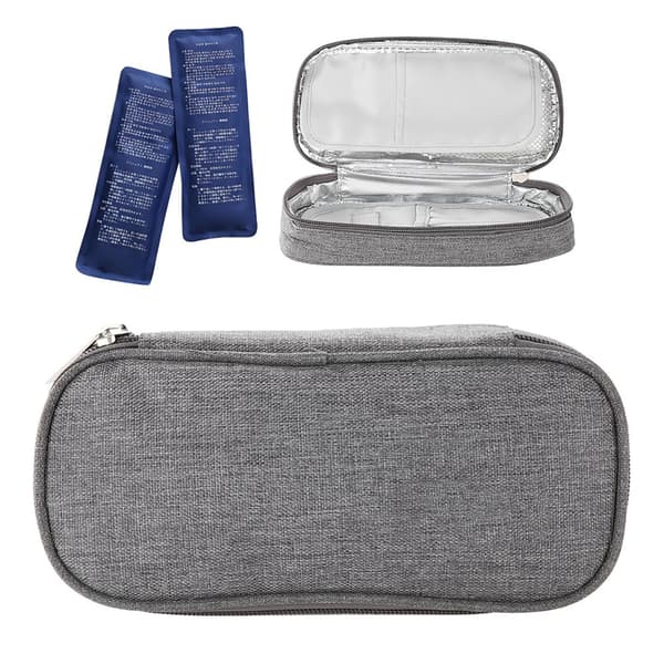 [RM]Portable Insulin Cooler Bag Protective Case Medical Insulation Cooling Pouch Case (Grey) 1.3