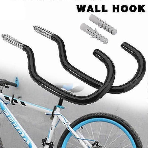 10-pack standard cykelförvaringskrokar i rostfritt stål, cykelväggkrok, svart