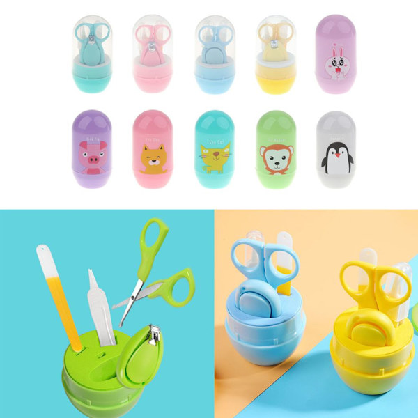 4 st/set Baby Nagel Klippare Saxar Cutter Finger Manikyr Grön