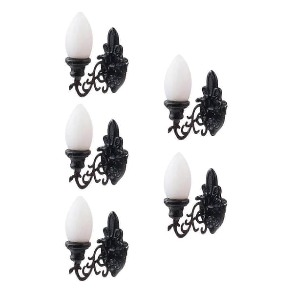 5 x Miniature Model Væglamper Legetøj til Dekoration Børn Sort 26s Black